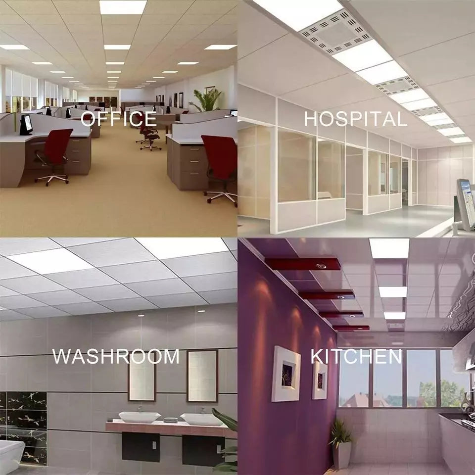 Ultra-Bright 48W LED Panel Light, 600x600mm, Waterproof Driver, Cool White 6500K, Perfect for Garages & Workspaces