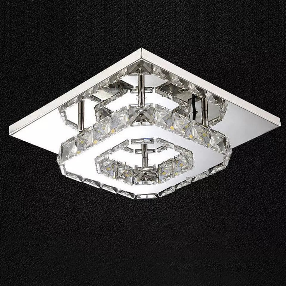 Crystal Ceiling Light LED Lamp Light Room Chandelier Living Pendant LED Square