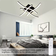 Dimmable Modern 4-Wave Ceiling Light, Stylish LED Fixture for Kitchen, Living Room & Bedroom