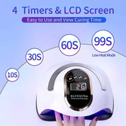 High-Power 450W UV LED Nail Lamp for Acrylic Gel Polishes – Professional Nail Dryer