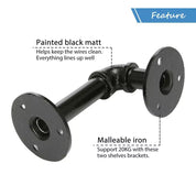 2-8PCS Pipe Shelf Brackets – Heavy Duty Industrial Iron Floating Shelves for Home and Office