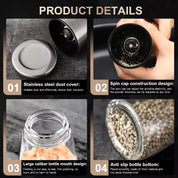 2-Pack Salt and Pepper Mill Set – Premium Stainless Steel Adjustable Shakers for Coarse & Fine Grinding