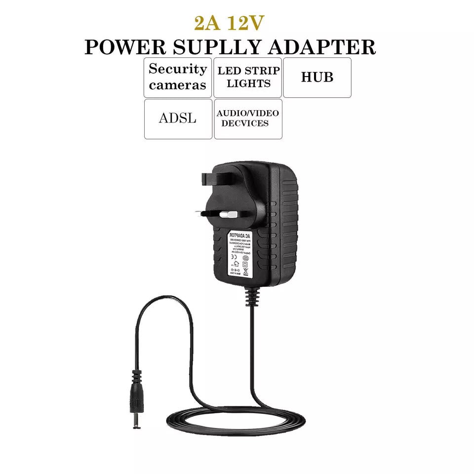 12V 1A 2A 3A AC/DC Power Supply Adapter Safety Charger For LED Strip CCTV Camera