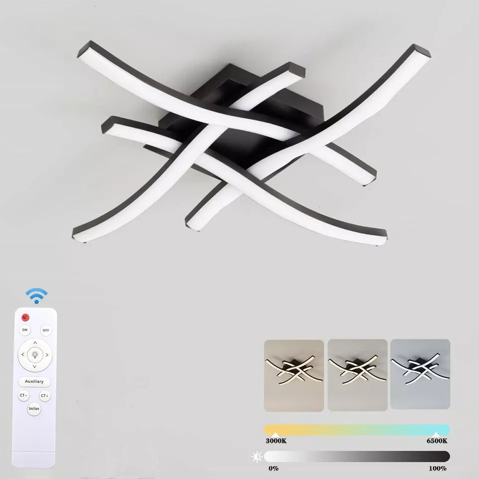 Dimmable LED Ceiling Light 4 Wave Light Modern Kitchen Living Room Bedroom Light