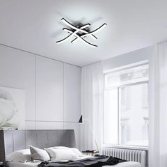 Dimmable Modern 4-Wave Ceiling Light, Stylish LED Fixture for Kitchen, Living Room & Bedroom