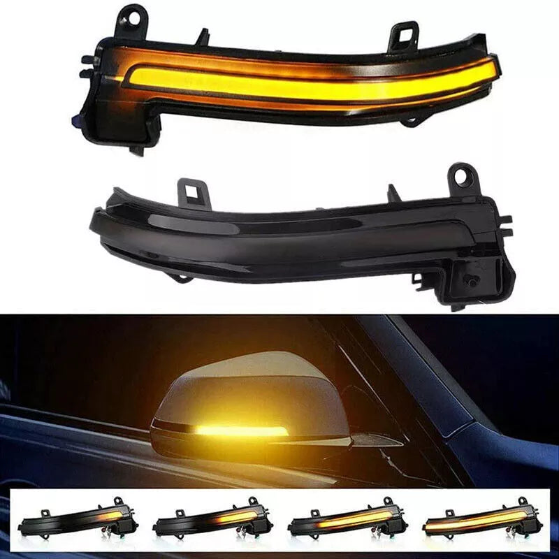 Pair of Dynamic LED Side Door Wing Mirror Indicator Light for BMW 1, 2, 3, 4 Series, i3, F30 – Stylish Turn Signal Lights