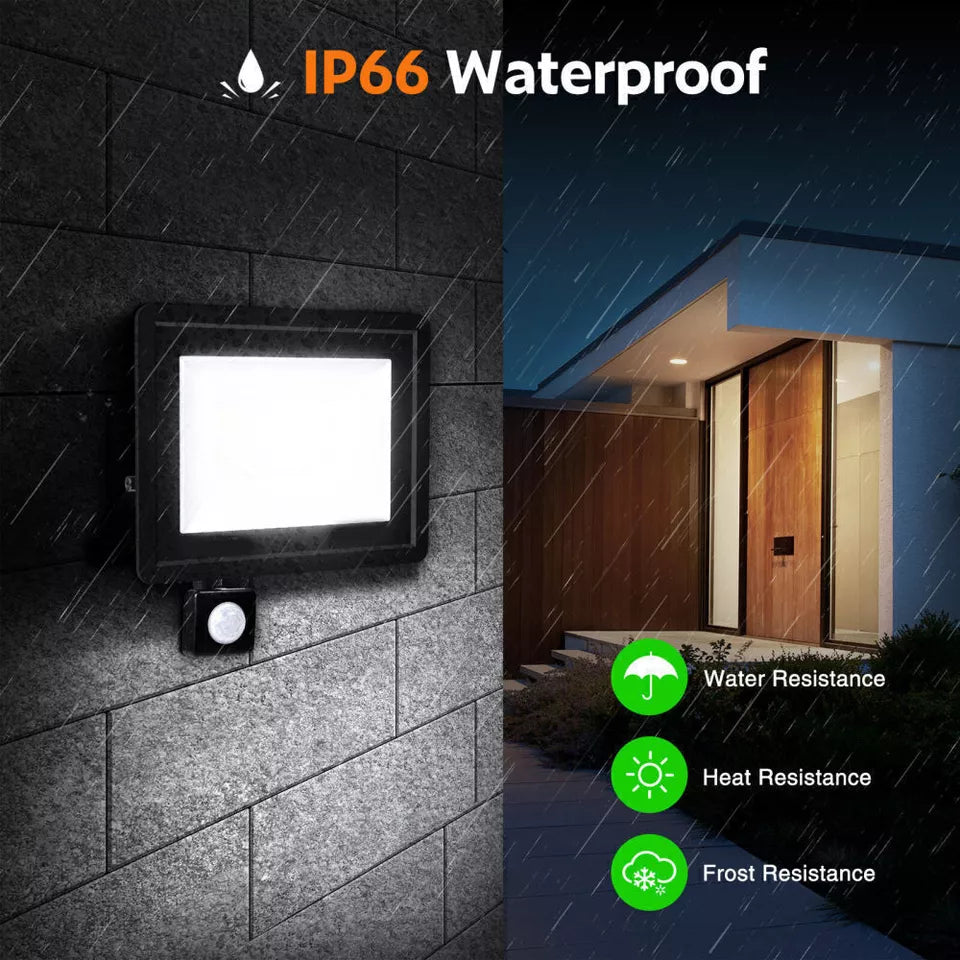 LED PIR Motion Sensor Outdoor Floodlight – Waterproof Garden Security Light with Automatic Detection