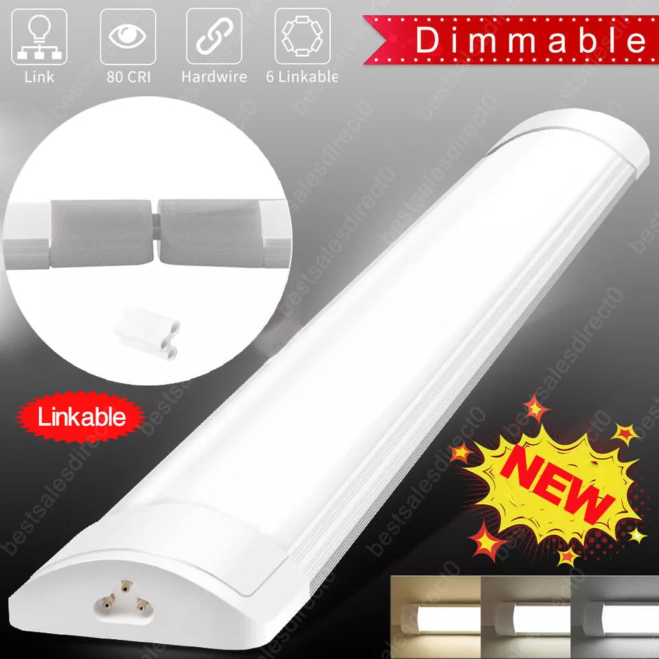4FT Slim LED Batten Light – Bright Daylight Strip for Living Room Fluorescent Replacement