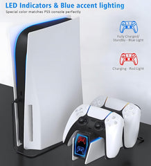 Fast Charging Station for PS5 DualSense – 2H Charger Dock with Dual Ports & Cables