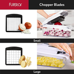 4-in-1 Manual Vegetable Chopper & Dicer – Onion, Potato, Salad Cutter, White