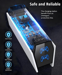 Fast Charging Station for PS5 DualSense – 2H Charger Dock with Dual Ports & Cables