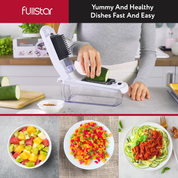 4-in-1 Manual Vegetable Chopper & Dicer – Onion, Potato, Salad Cutter, White