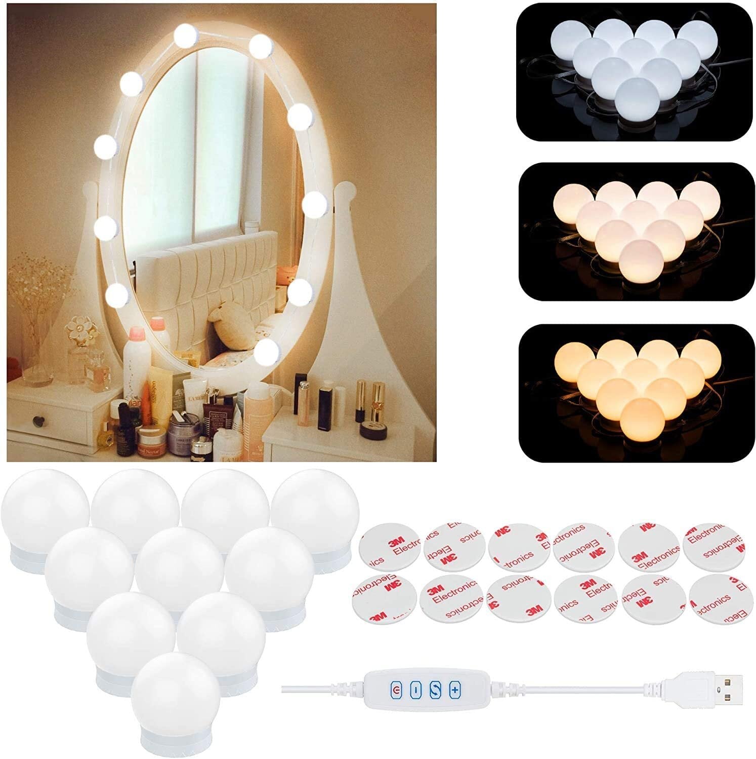 LED Strip Lights Kit with Touch Sensor Dimmer Switch - 10 bulbs