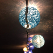 White Cotton Ball LED Fairy Lights – 3.8M Plug-In