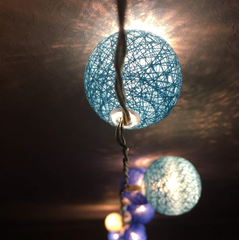 White Cotton Ball LED Fairy Lights – 3.8M Plug-In