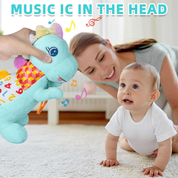 Baby Dinosaur Musical Plush Toy – Tummy Time with Crinkle, Teether & Rattles