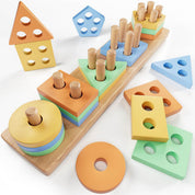 Wooden Shape Sorter Montessori Toy for Toddlers 1–3 Years | Educational Sensory Learning Toy for Boys & Girls