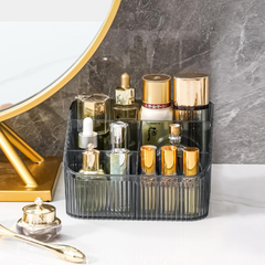 Homeanda Grey Makeup Organizer – Cosmetic & Skincare Storage Compartments