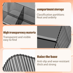 Homeanda Grey Makeup Organizer – Cosmetic & Skincare Storage Compartments