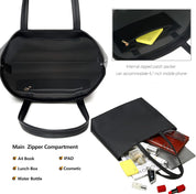 Ladies PU Leather Tote Bag – Simple Work, School & Shopping Handbag with Zipper Pocket