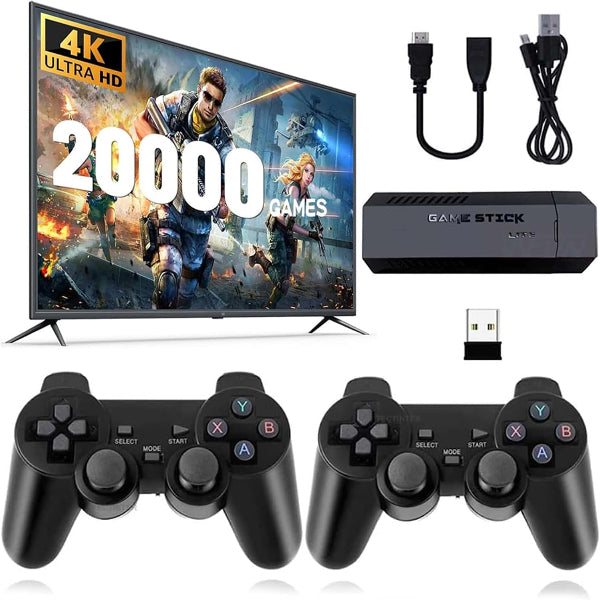 Wireless Retro Game Console – 20,000+ Built-in Games, HDMI, 2.4G Gamepads, Plug & Play