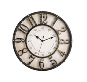 “12'' Retro Wall Clock – Silent Non-Ticking 3D Numerals, Battery Operated Quartz