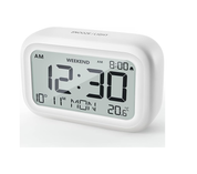 Battery Powered LCD Digital Alarm Clock – Adjustable Volume, Snooze & Weekend Mode