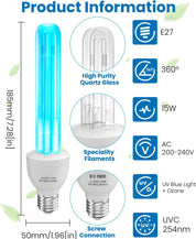 15W UV Germicidal Lamp UV Light Bulb | Aesthetic Light Bulb
