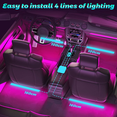 Car LED Strip Lights with USB Port APP Control, Car LED Interior Light Strips, Car Accessories Gifts for Men Women