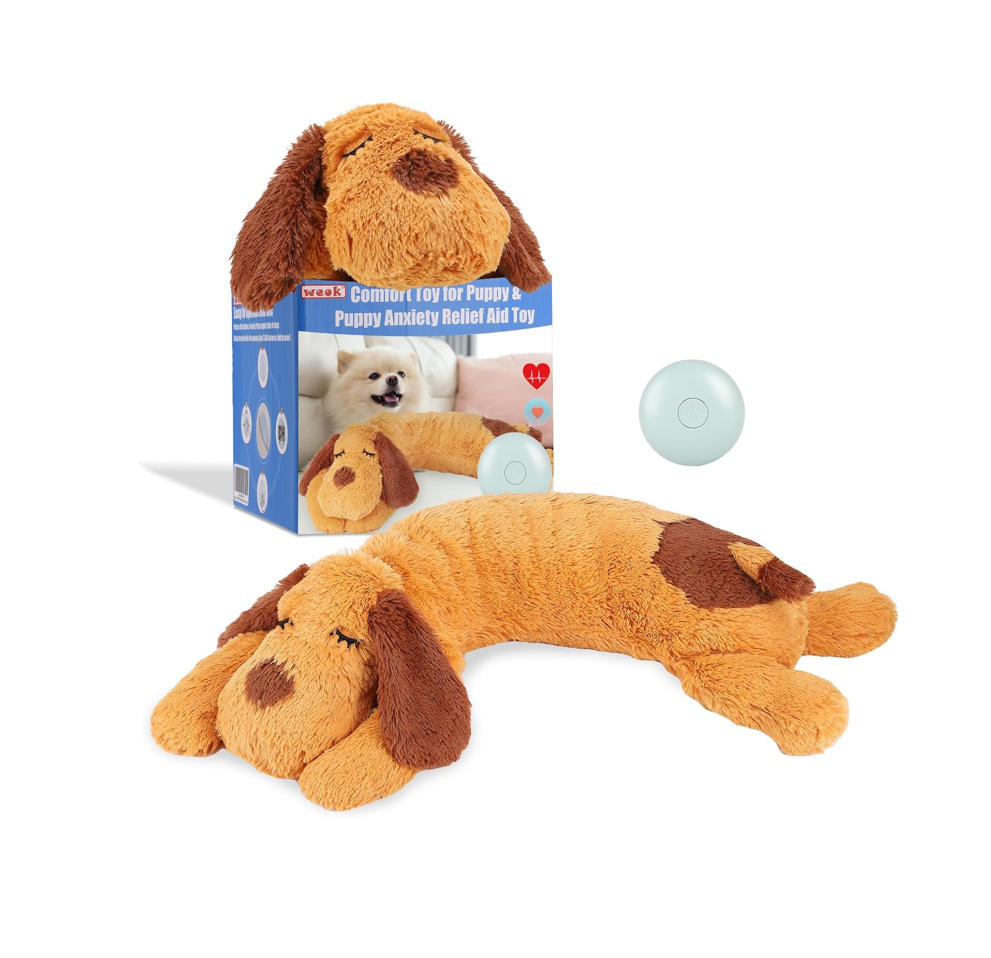 Heartbeat Puppy Toy – Calming Plush Pillow for Dogs & Pets, Anxiety Relief Aid