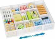 Desk Organiser with 10 Adjustable Mesh Tray Compartments – 5-Divider Drawer for Office & Home