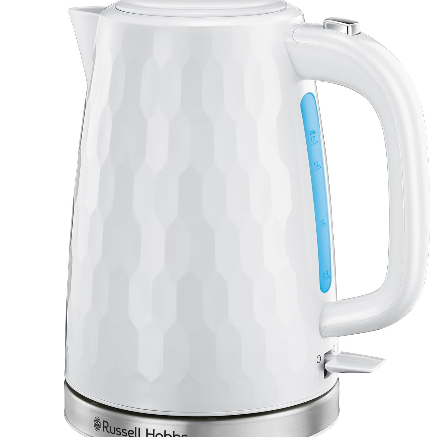Russell Hobbs Honeycomb 1.7L Cordless Kettle – Fast Boil 3KW, Black, Perfect Pour
