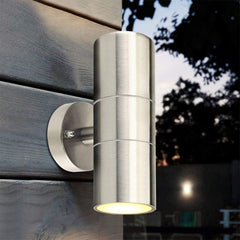 Modern Stainless Steel Up Down Wall Lights, IP65 Waterproof Outdoor Wall Lights - Pack Of 2