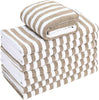 Gryeer 8 Pack Microfibre Tea Towels – Soft, Absorbent Kitchen Towels with Loops, Khaki 65x45cm