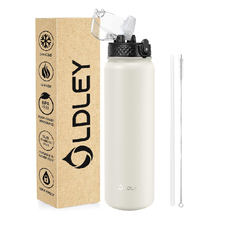 1L Stainless Steel Water Bottle – Vacuum Insulated, Leakproof Flask with Straw