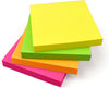 400 Bright Sticky Notes, 76x76mm (3"x3"), 4 Pads of 100 Sheets, Colourful Memo Set