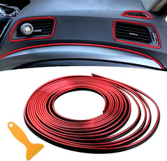 Red Car Interior Trim Strips – 10M DIY Flexible Dashboard & Decoration Accessories