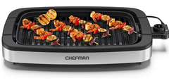 Chefman 1500W Indoor Electric Grill – XL 38x23cm Nonstick Tabletop BBQ with Temp Control