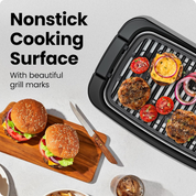 Chefman 1500W Indoor Electric Grill – XL 38x23cm Nonstick Tabletop BBQ with Temp Control