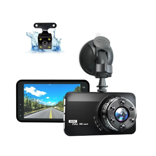 Dual Dash Cam Full HD 1080P (SD Card Upto 128GB), 170° Wide Angle 4  Dashboard Camera with WDR Night Vision